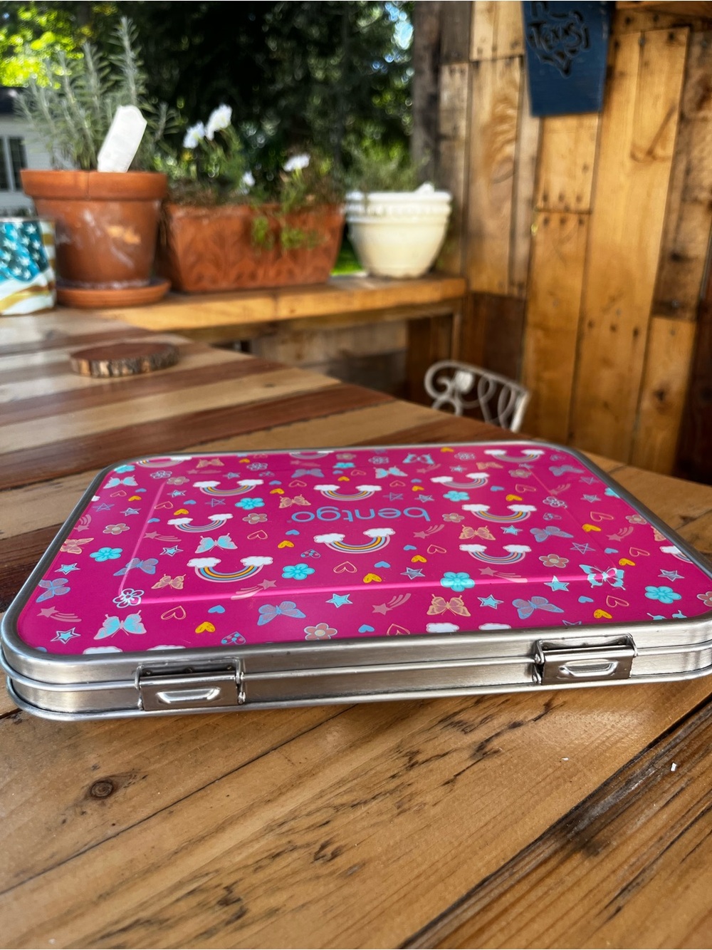 Bentgo Kids Stainless Steel Lunchbox - Rainbows & Butterflies LIKE NEW! - Picture 3 of 12